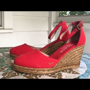 VISCATA Estartit Espadrille Wedges - Red US8/EU39